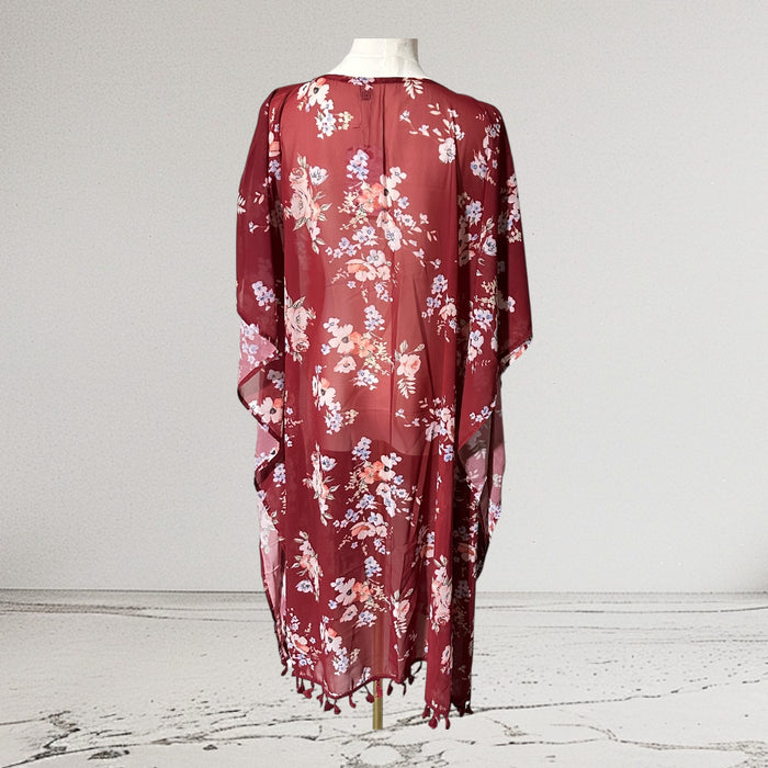 Aceshin Floral Kimono Cover-Up Floral Multicolor- Size Size M From PanacheProse