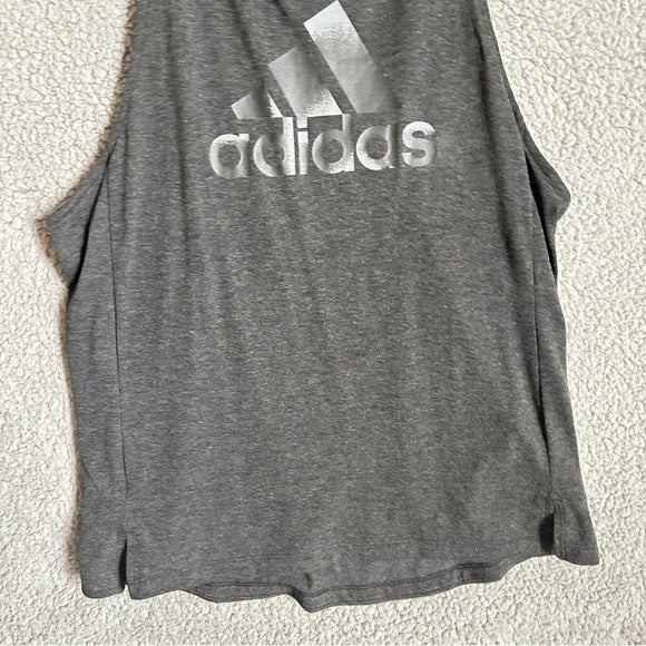  Adidas Gray Tank twisted Back - Size Women’s M, from PanacheProse