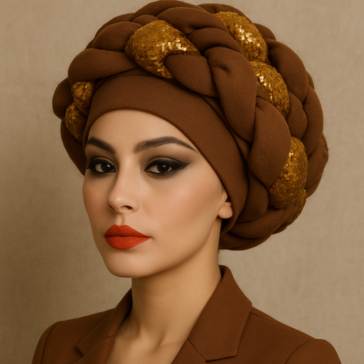 Adire Women’s Vintage Style Color Block Brown and Gold - From PanacheProse