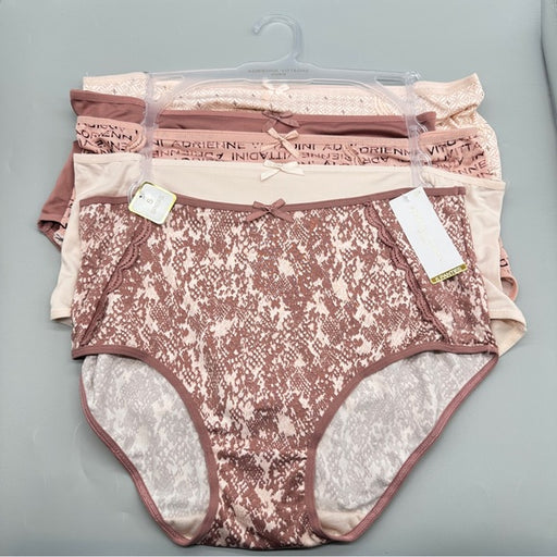 Adrienne Vittadini Women’s 5-Pack Panty Set Brown and Cream - Size 2X, from PanacheProse