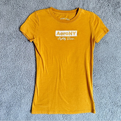 Aeropostale Classic Crew Women's Mustard Yellow Tee - Size Women’s Small, from PanacheProse