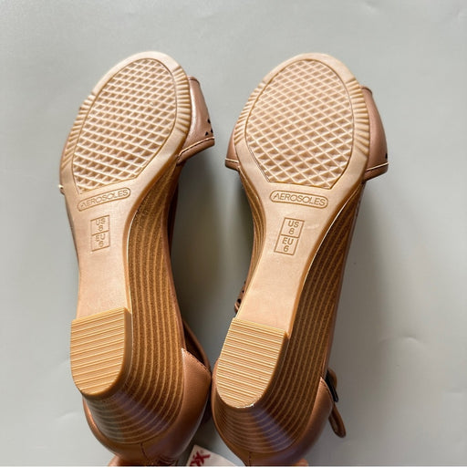 Aerosoles Women’s Brown Leather Open Toe Sandals – Size 8W From PanacheProse