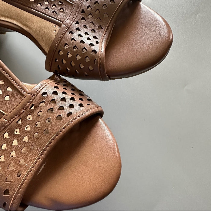 Aerosoles Women’s Brown Leather Open Toe Sandals – Size 8W From PanacheProse