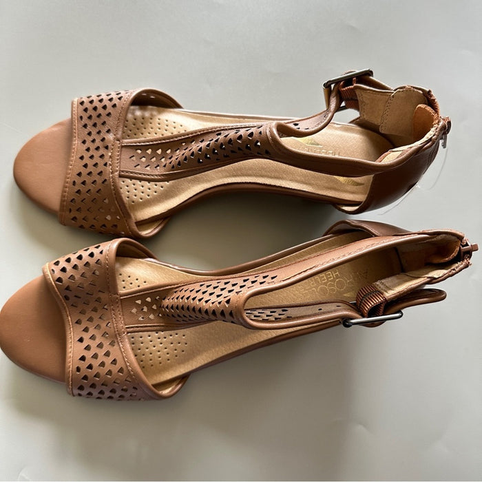 Aerosoles Women’s Brown Leather Open Toe Sandals – Size 8W From PanacheProse