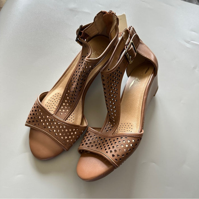 Aerosoles Women’s Brown Leather Open Toe Sandals – Size 8W From PanacheProse