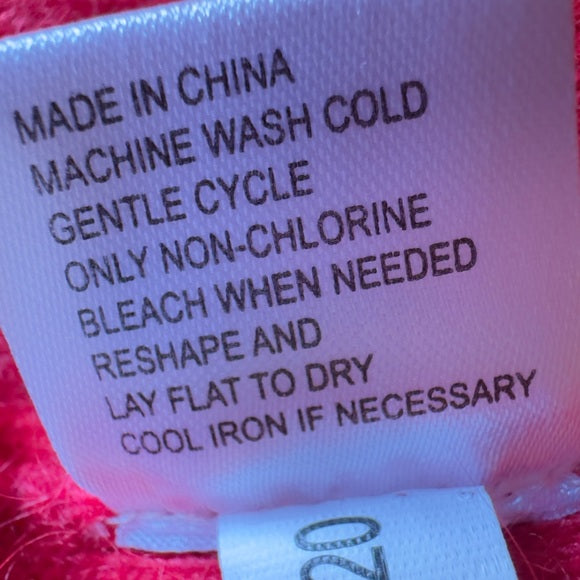 Alex Marie Red Off Shoulder Fur Blend Long Sleeve Sweater Women’s - Size Large, from PanacheProse