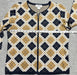 Alfred Dunner Petite Diamond Zip Cardigan Sweater Navy Tan - Size  Medium, from PanacheProse