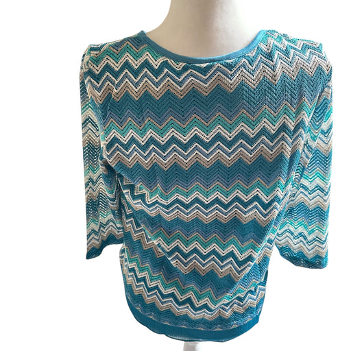 Alfred Dunner Victoria Falls Zigzag Knit Top Women’s Casual - Size Small, from PanacheProse