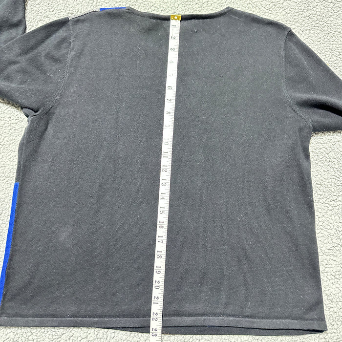 Alfred Dunner Women’s Colorblock Knit Top Black Blue - Size Large, from PanacheProse