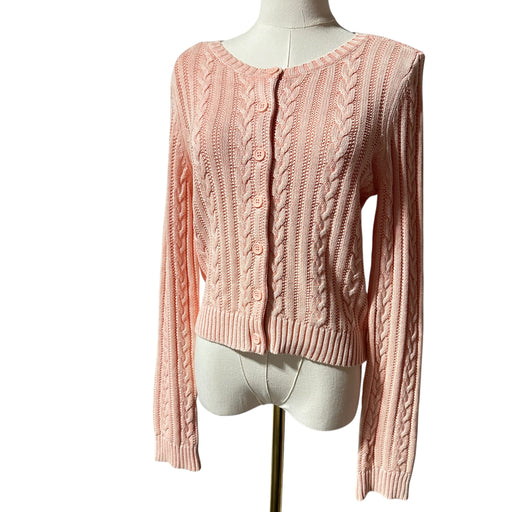 American Eagle Pink Cable Knit Cardigan – Size Medium, from PanacheProse