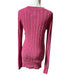 American Eagle pink cable knit V-neck sweater for women, soft textured knit long-sleeve top from Panacheprose
