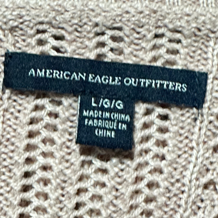 American Eagle Women’s Pink Open Knit Sweater Cotton Blend - Size Large,  from PanacheProse