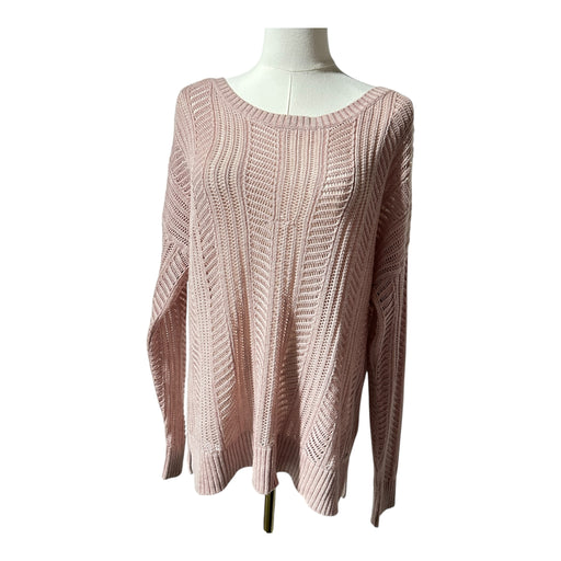 American Eagle Women’s Pink Open Knit Sweater Cotton Blend - Size Large,  from PanacheProse