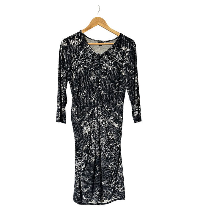 Ann Taylor Zip Front Crew Neck 3/4 Elegant Black / Brown Dress - Size Women’s 12, from PanacheProse