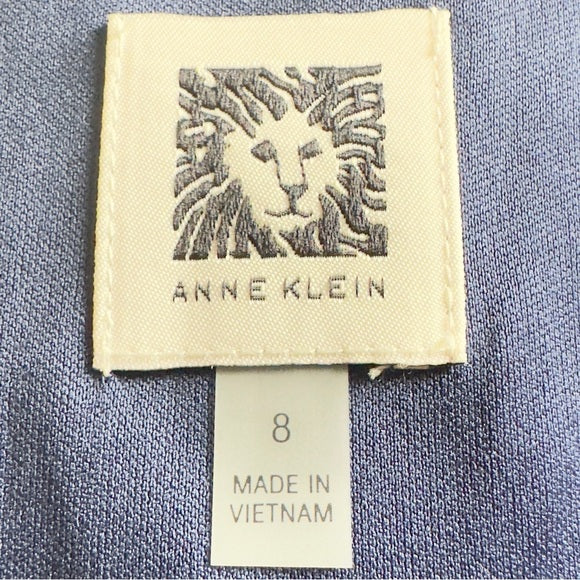 Anne Klein Navy/White Zipper Back Polka Dot Sleeveless Dress - Size US 8, from PanacheProse