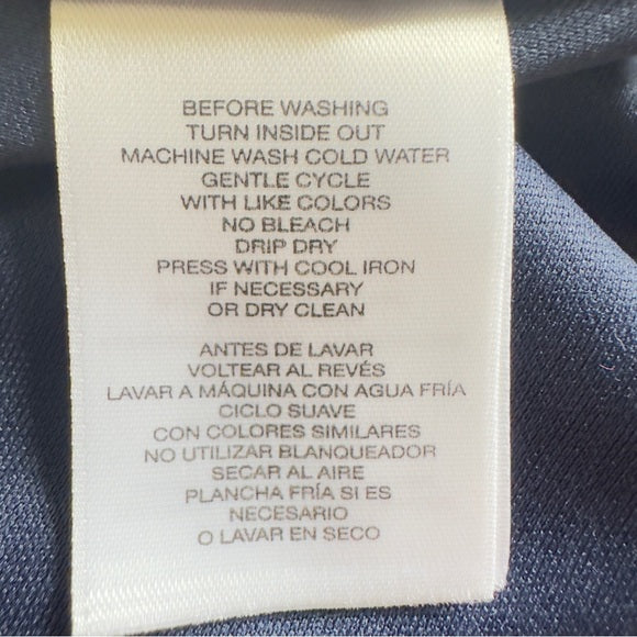 Anne Klein Navy/White Zipper Back Polka Dot Sleeveless Dress - Size US 8, from PanacheProse