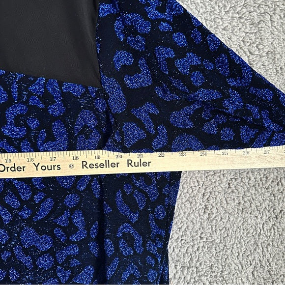 Ashley Stewart Elegant Blue Leopard Print Blouse - Size Women’s 26/28, from PanacheProse
