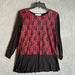 August Silk Elegant Red and Black Lace Blouse - Size Women’s XL, from PanacheProse