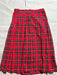Plaid Pleated Skirt Red Tartan Size M Front View