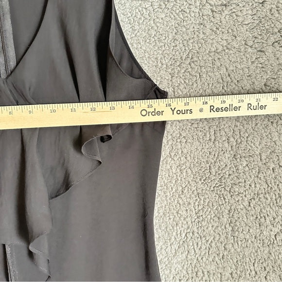 Banana Republic Elegant Black Sleeveless Ruffle Blouse – Size 2 (Women’s), from PanacheProse