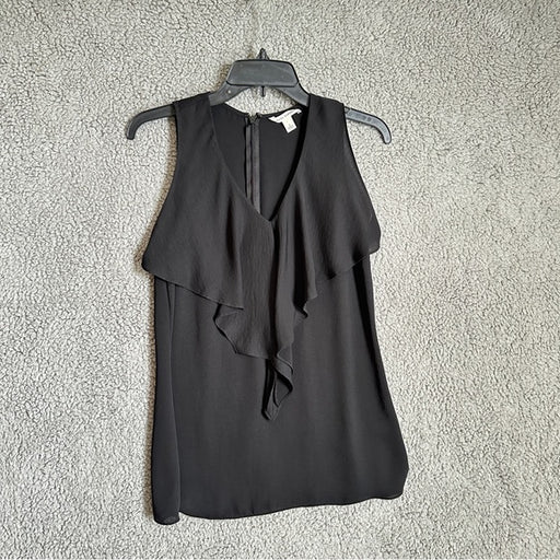 Banana Republic Elegant Black Sleeveless Ruffle Blouse – Size 2 (Women’s), from PanacheProse