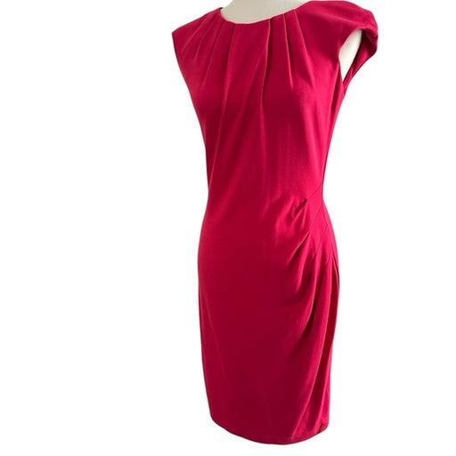 Bella Bacchi Fuchsia Pleated Cap Sleeve Sheath Dress – Size Women’s 6, from PanacheProse