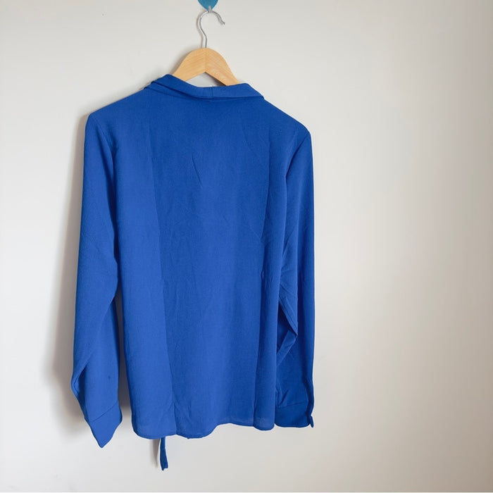Bobeau Women’s Adult Casual Wrap Long Sleeve Blue Top Jacket - Size  XL, from PanacheProse