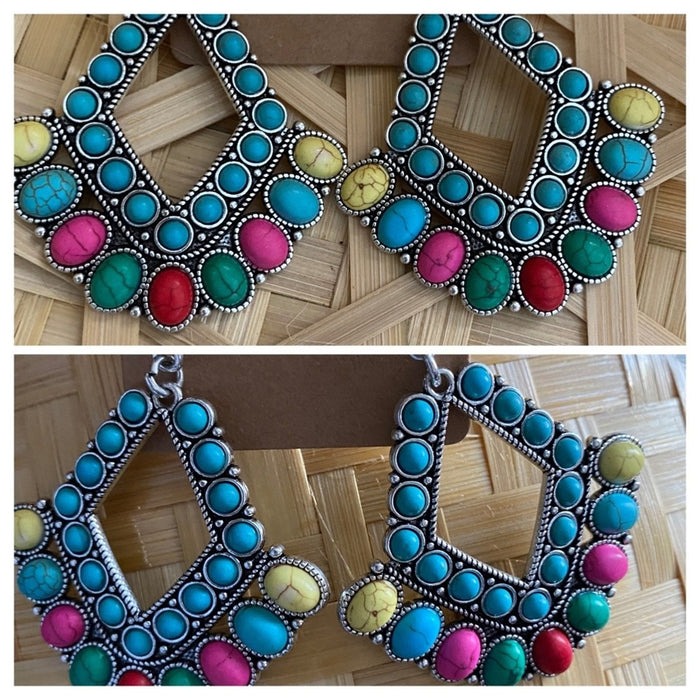 Boho Unique Women’s Multicolor Teardrop Earrings -  from PanacheProse