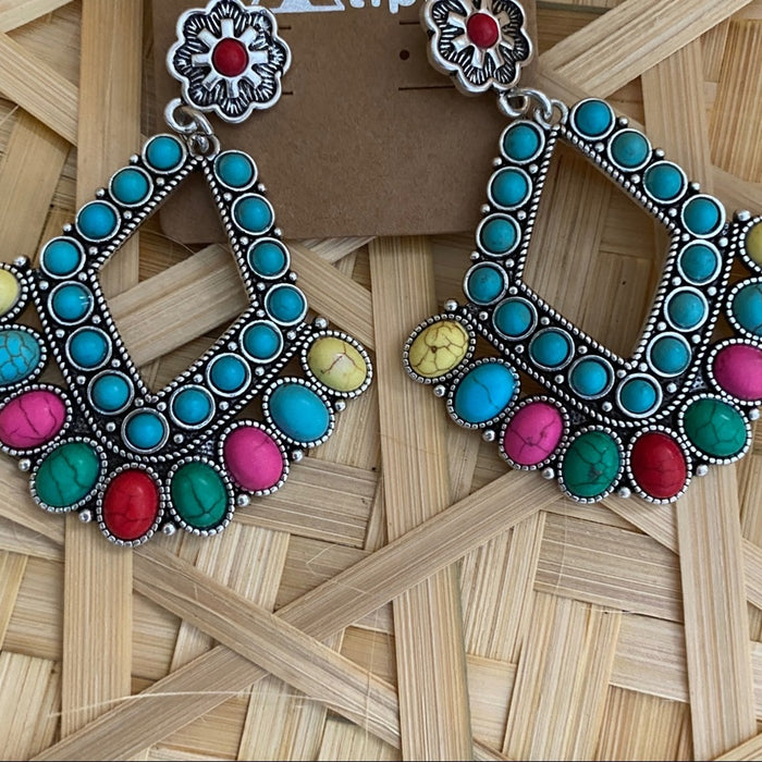 Boho Unique Women’s Multicolor Teardrop Earrings -  from PanacheProse