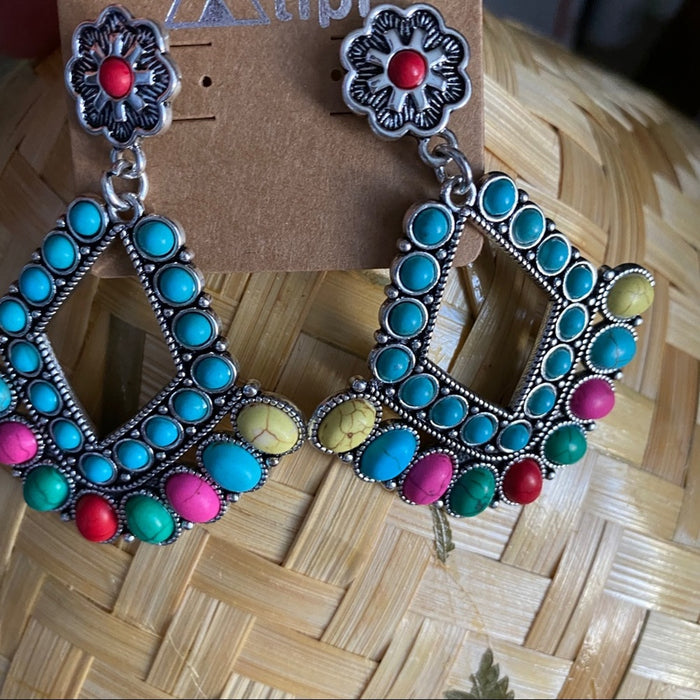 Boho Unique Women’s Multicolor Teardrop Earrings -  from PanacheProse