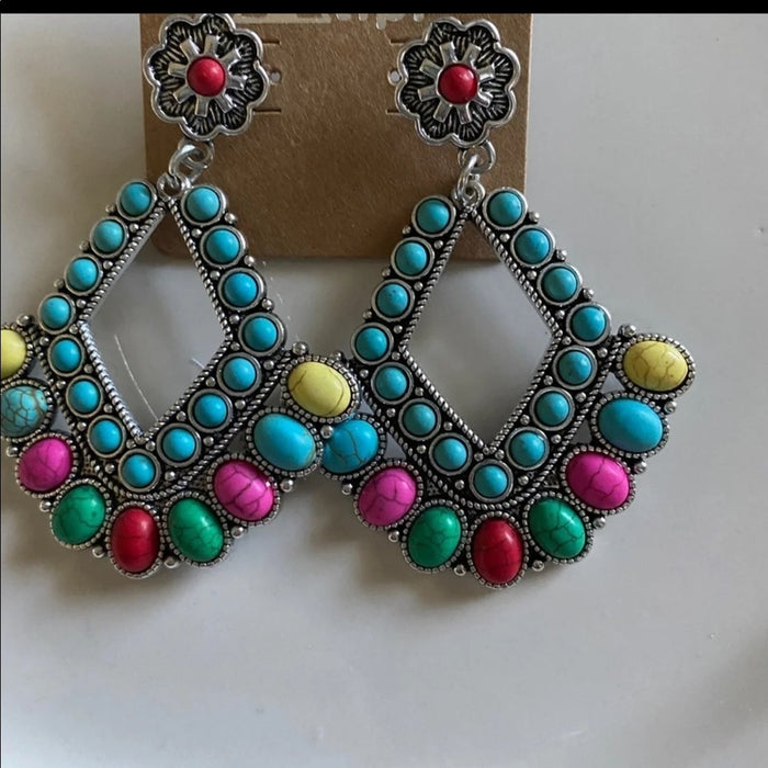 Boho Unique Women’s Multicolor Teardrop Earrings -  from PanacheProse