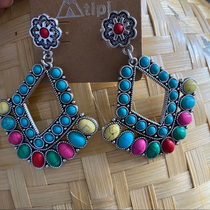 Boho Unique Women’s Multicolor Teardrop Earrings -  from PanacheProse