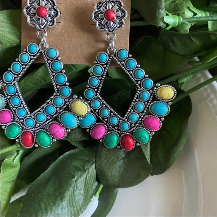 Boho Unique Women’s Multicolor Teardrop Earrings -  from PanacheProse