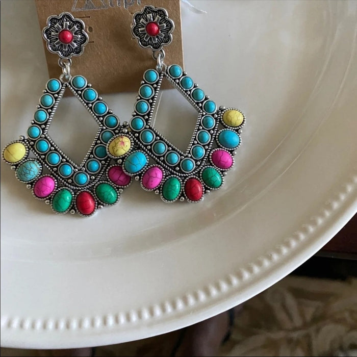 Boho Unique Women’s Multicolor Teardrop Earrings -  from PanacheProse