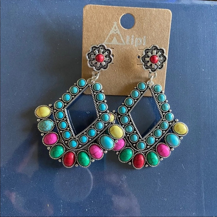 Boho Unique Women’s Multicolor Teardrop Earrings -  from PanacheProse