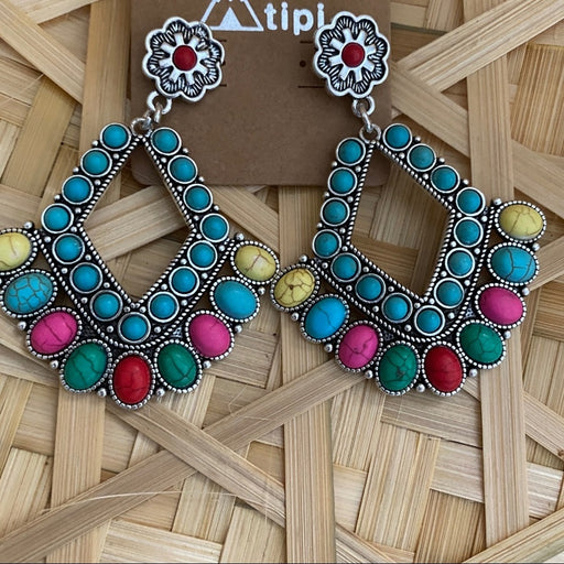 Boho Unique Women’s Multicolor Teardrop Earrings -  from PanacheProse