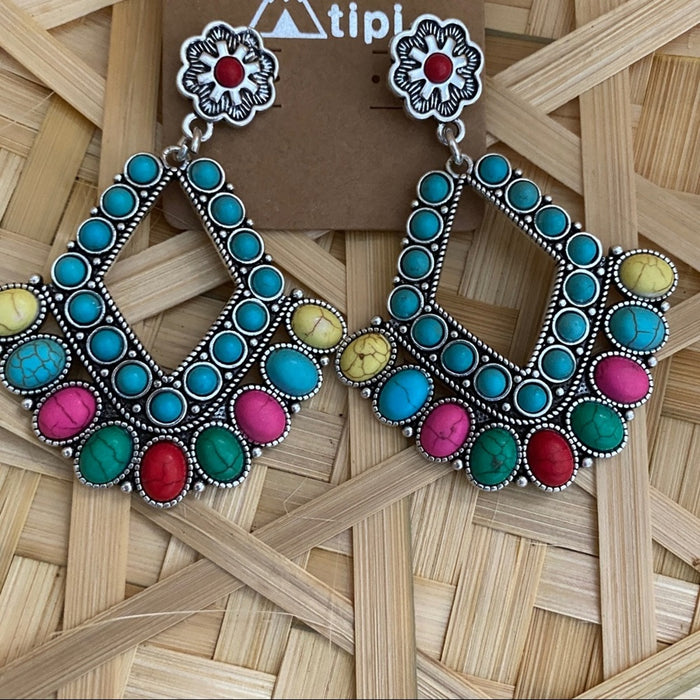 Boho Unique Women’s Multicolor Teardrop Earrings -  from PanacheProse