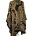 Boutique Style Coverup Jacquard  Poncho Brown Black -From PanacheProse