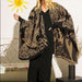 Boutique Style Coverup Jacquard  Poncho Brown Black -From PanacheProse