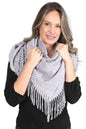 Solid Color Blanket Scarf With Fringes