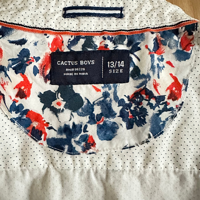 Cactus Boys Casual Button Down Shirt - Size Boys’ 13/14 From PanacheProse