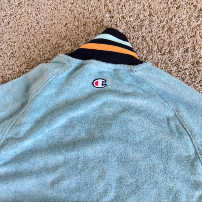 Champion Turquoise Velour Bomber Jacket – Women’s Size XS, from PanacheProse
