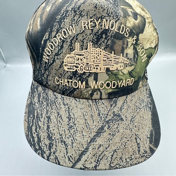 vintage-chatom-woodyard-camo-trucker-hat-woodrow-reynolds-logo ...