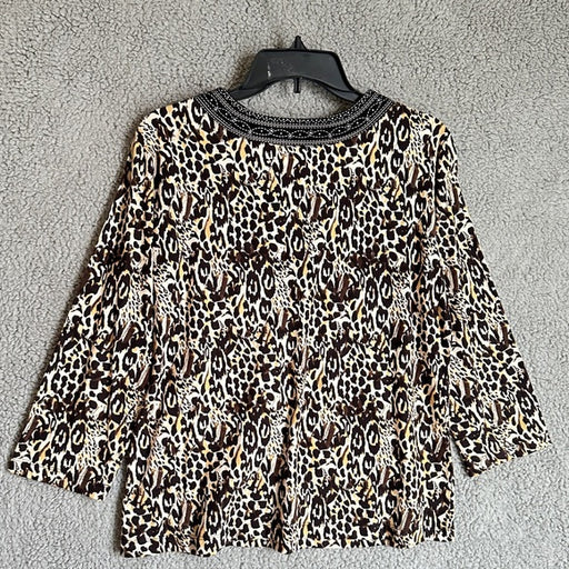 Choices Leopard Print with Black Trim Blouse - Size Women’s Medium, from PanacheProse
