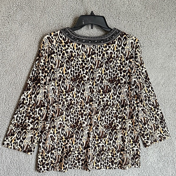 Choices Leopard Print with Black Trim Blouse - Size Women’s Medium, from PanacheProse