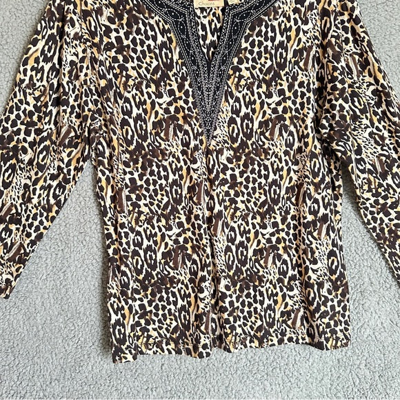 Choices Leopard Print with Black Trim Blouse - Size Women’s Medium, from PanacheProse