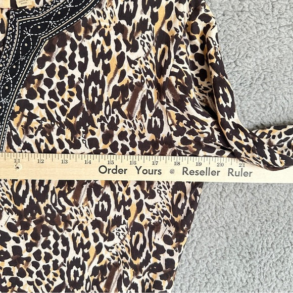 Choices Leopard Print with Black Trim Blouse - Size Women’s Medium, from PanacheProse