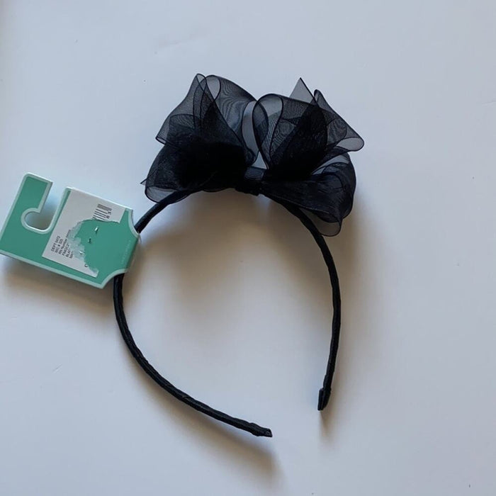 Copper Key Girl’s   Organza Bow Black Headband -, from PanacheProse