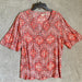 Coral Bay Women’s V Neck Floral Red Women's Blouse - Size Women’s XL , from PanacheProse