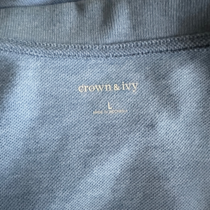 Crown & Ivy Boys Polo Button Blue Short Sleeve Shirt - Size  Large From PanacheProse